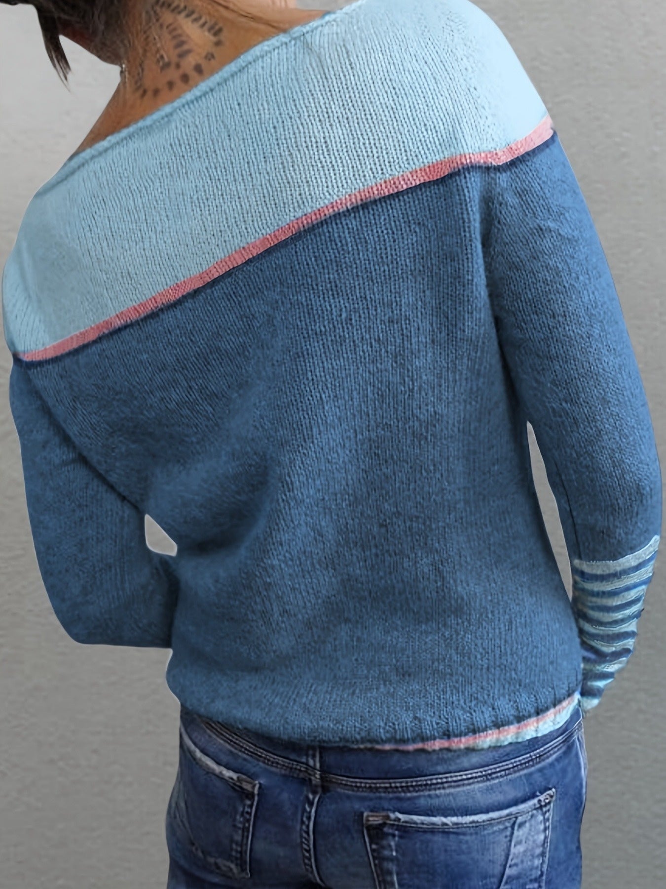 Aino - Stribet Sweater med Lange Ærmer