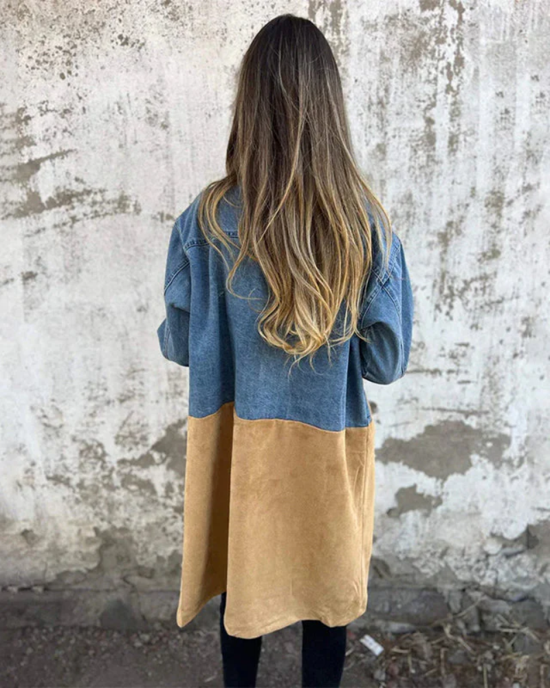 Thyra | Denim- og ruskindsfrakke til et moderne look