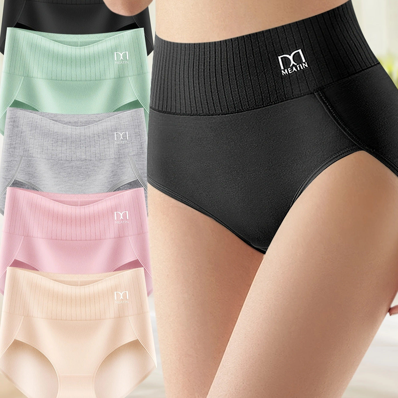 Shaplex - 6-pak Åndbare & Behagelige Højtaljede Trusser med Maveunderstøttelse