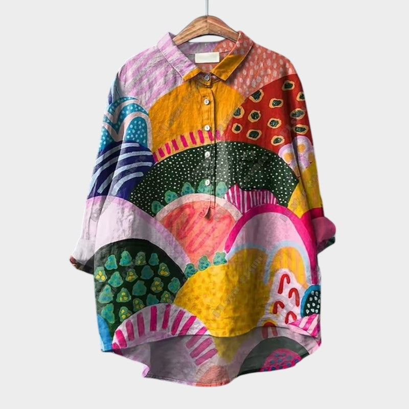 Sanna | Blomsterprintet Oversize Bluse til Hverdagen
