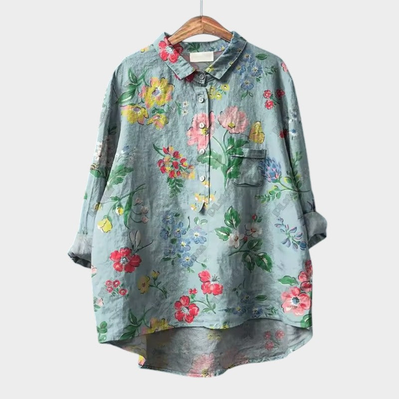 Sanna | Blomsterprintet Oversize Bluse til Hverdagen