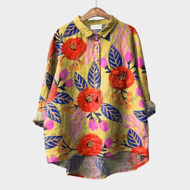 Sanna | Blomsterprintet Oversize Bluse til Hverdagen
