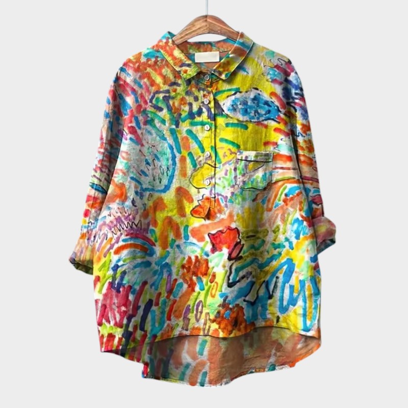 Sanna | Blomsterprintet Oversize Bluse til Hverdagen