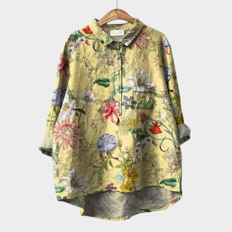 Sanna | Blomsterprintet Oversize Bluse til Hverdagen