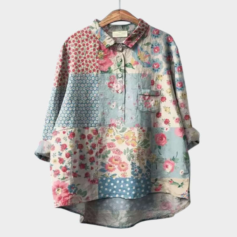 Thea | Oversize Bluse med Blomsterdesign