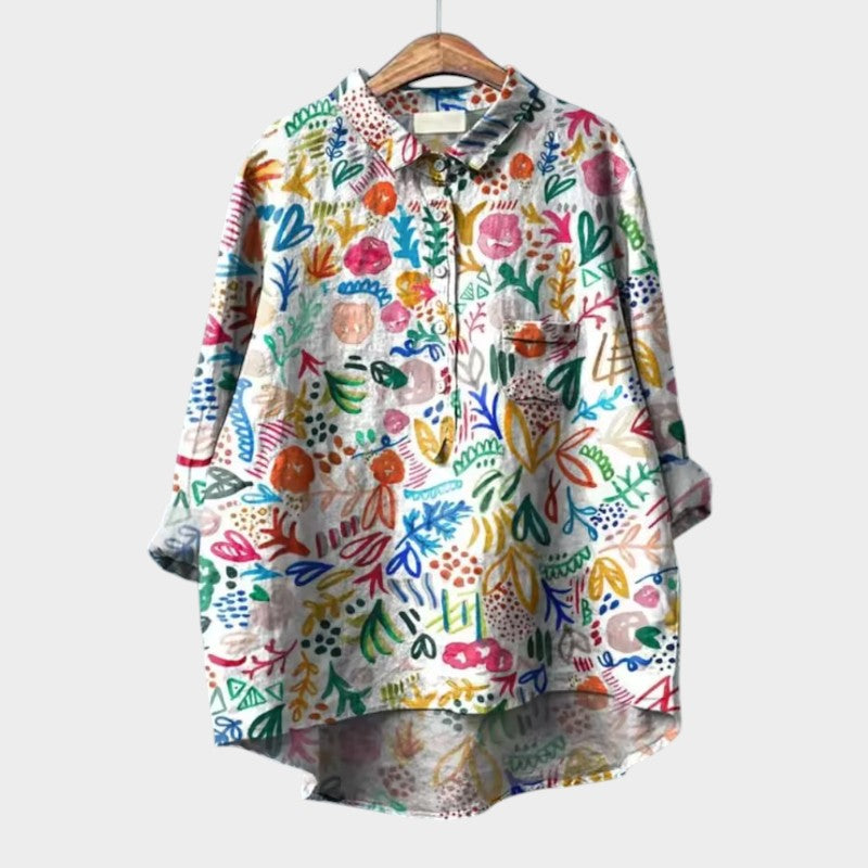 Thea | Oversize Bluse med Blomsterdesign