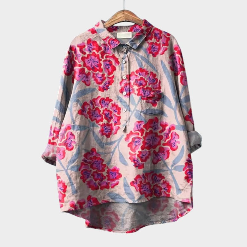 Thea | Oversize Bluse med Blomsterdesign