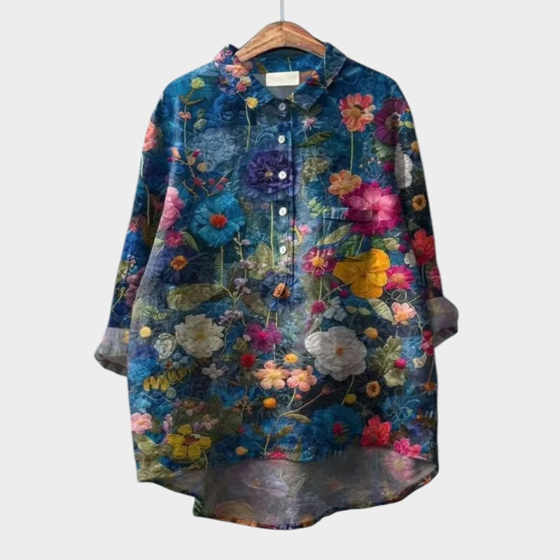 Thea | Oversize Bluse med Blomsterdesign