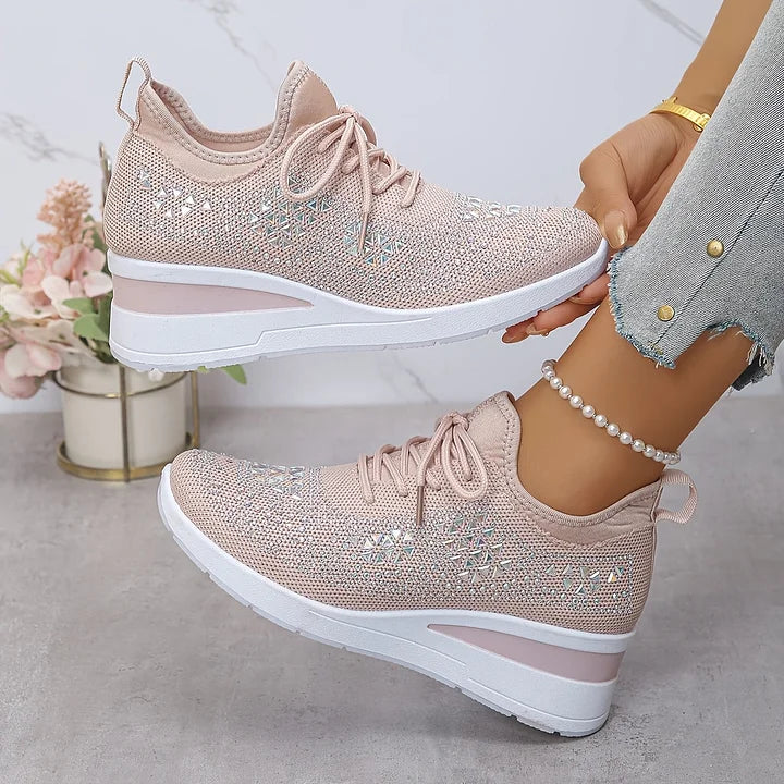 Annika – Ortopædiske sneakers med glitrende rhinsten